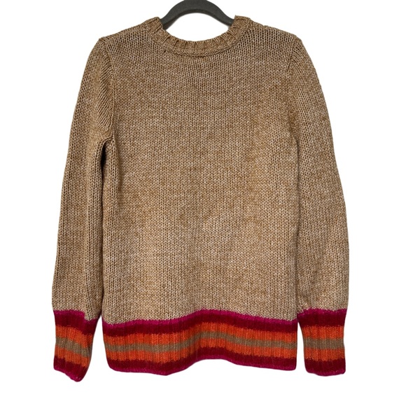 {GAP} Long Sleeve Crew Neck Alpaca Wool Blend Cotton Weave Knit Stripe Sweater - Picture 3 of 7